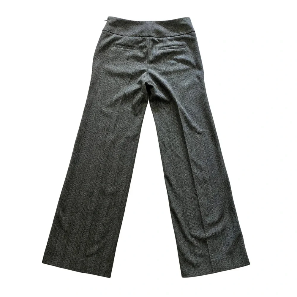 WHBM Gray/Black Plaid Wide Leg Trouser Pants- Front Sailor Buttons (size 0) - Picture 7 of 16